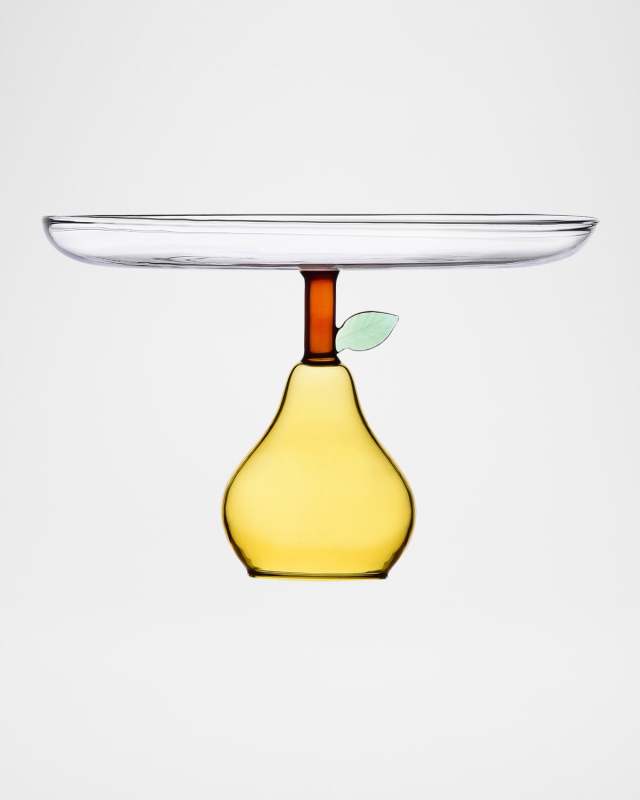 Fruits & Flowers Raised Pear Cake Stand